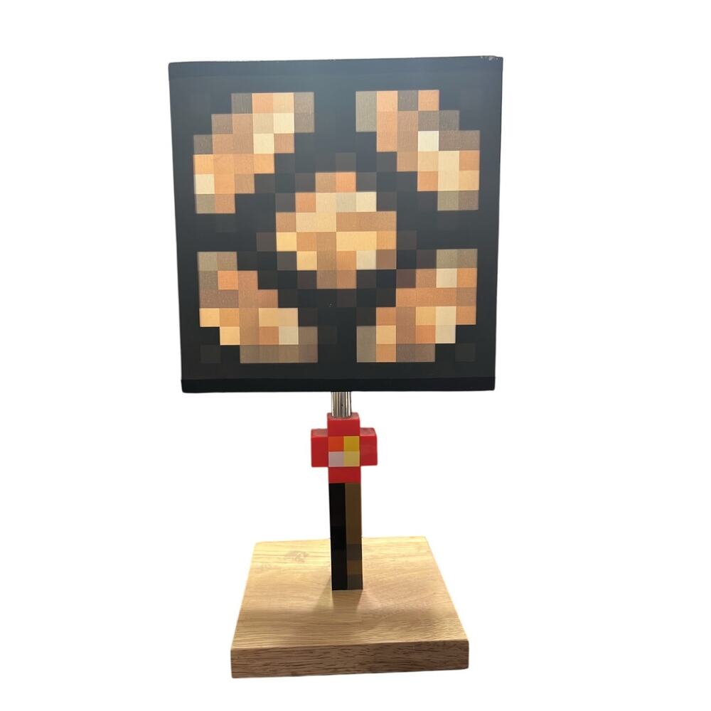 Minecraft Glowstone 14 Inch Corded Desk LED Bedside Night Light Lamp for Gamers